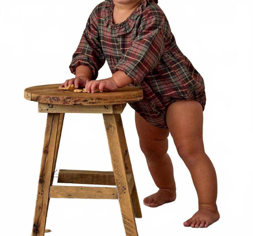 NEW NORALEE kids' adeline romper in winter tartan